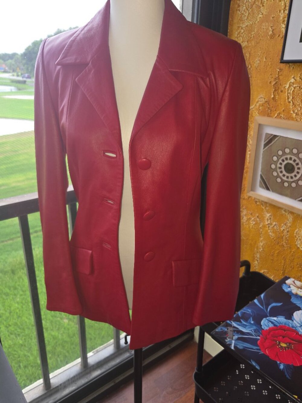 Bemporad Florence Italy Red Leather Blazer / Jacket